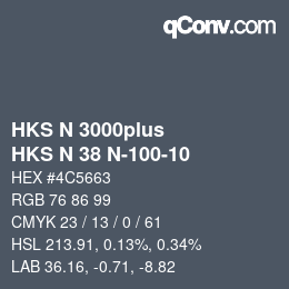 カラーコード: HKS N 3000plus - HKS N 38 N-100-10 | qconv.com