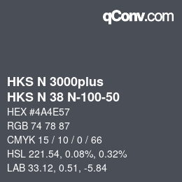 Color code: HKS N 3000plus - HKS N 38 N-100-50 | qconv.com