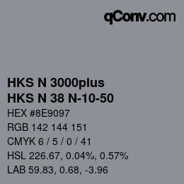 颜色代码: HKS N 3000plus - HKS N 38 N-10-50 | qconv.com