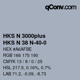 Código de color: HKS N 3000plus - HKS N 38 N-40-0 | qconv.com