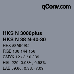 Color code: HKS N 3000plus - HKS N 38 N-40-30 | qconv.com