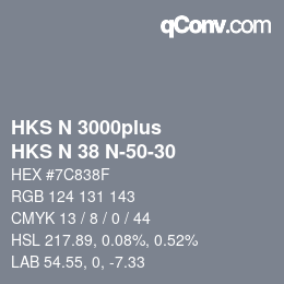 Farbcode: HKS N 3000plus - HKS N 38 N-50-30 | qconv.com