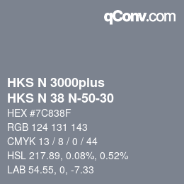 Color code: HKS N 3000plus - HKS N 38 N-50-30 | qconv.com