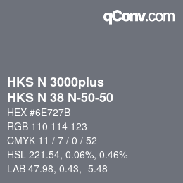 颜色代码: HKS N 3000plus - HKS N 38 N-50-50 | qconv.com