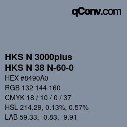 颜色代码: HKS N 3000plus - HKS N 38 N-60-0 | qconv.com