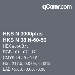 Code couleur: HKS N 3000plus - HKS N 38 N-60-50 | qconv.com