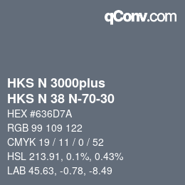 カラーコード: HKS N 3000plus - HKS N 38 N-70-30 | qconv.com