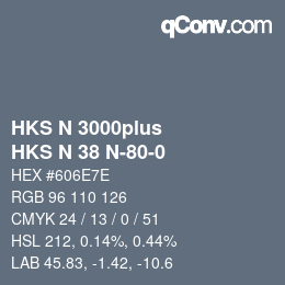 Color code: HKS N 3000plus - HKS N 38 N-80-0 | qconv.com
