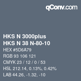 Code couleur: HKS N 3000plus - HKS N 38 N-80-10 | qconv.com