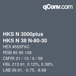 カラーコード: HKS N 3000plus - HKS N 38 N-80-30 | qconv.com