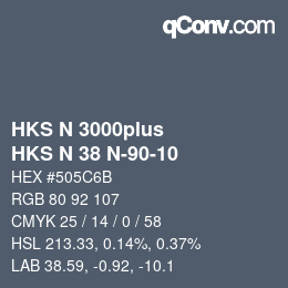 Code couleur: HKS N 3000plus - HKS N 38 N-90-10 | qconv.com