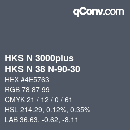 カラーコード: HKS N 3000plus - HKS N 38 N-90-30 | qconv.com