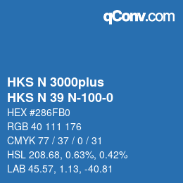 Color code: HKS N 3000plus - HKS N 39 N-100-0 | qconv.com