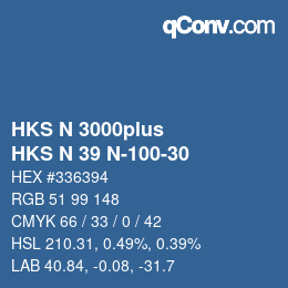 Color code: HKS N 3000plus - HKS N 39 N-100-30 | qconv.com