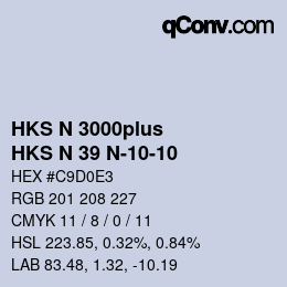 Código de color: HKS N 3000plus - HKS N 39 N-10-10 | qconv.com