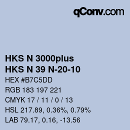 Código de color: HKS N 3000plus - HKS N 39 N-20-10 | qconv.com