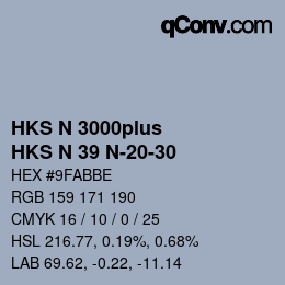 Color code: HKS N 3000plus - HKS N 39 N-20-30 | qconv.com