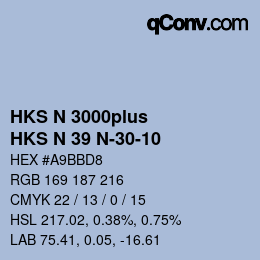 カラーコード: HKS N 3000plus - HKS N 39 N-30-10 | qconv.com