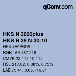 Color code: HKS N 3000plus - HKS N 39 N-30-10 | qconv.com