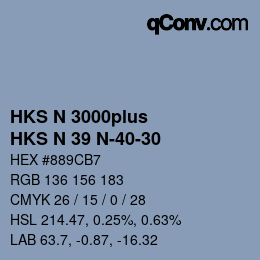 カラーコード: HKS N 3000plus - HKS N 39 N-40-30 | qconv.com