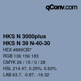 Color code: HKS N 3000plus - HKS N 39 N-40-30 | qconv.com