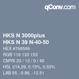 Color code: HKS N 3000plus - HKS N 39 N-40-50 | qconv.com