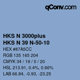 Color code: HKS N 3000plus - HKS N 39 N-50-10 | qconv.com