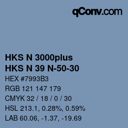 Color code: HKS N 3000plus - HKS N 39 N-50-30 | qconv.com