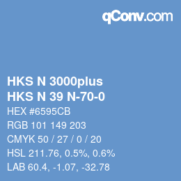 Color code: HKS N 3000plus - HKS N 39 N-70-0 | qconv.com
