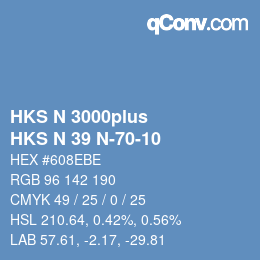Color code: HKS N 3000plus - HKS N 39 N-70-10 | qconv.com