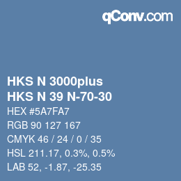 Color code: HKS N 3000plus - HKS N 39 N-70-30 | qconv.com