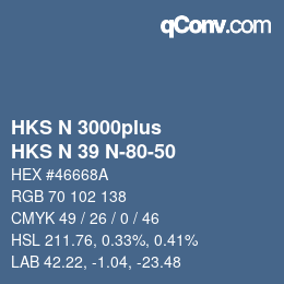 Color code: HKS N 3000plus - HKS N 39 N-80-50 | qconv.com