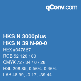 Color code: HKS N 3000plus - HKS N 39 N-90-0 | qconv.com