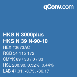 Código de color: HKS N 3000plus - HKS N 39 N-90-10 | qconv.com