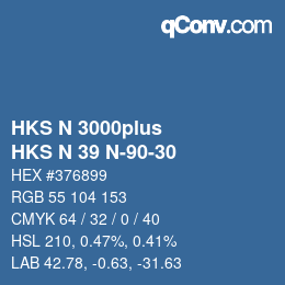 カラーコード: HKS N 3000plus - HKS N 39 N-90-30 | qconv.com