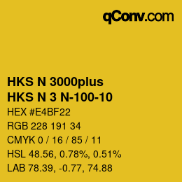 Código de color: HKS N 3000plus - HKS N 3 N-100-10 | qconv.com