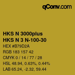 Farbcode: HKS N 3000plus - HKS N 3 N-100-30 | qconv.com