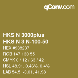 Código de color: HKS N 3000plus - HKS N 3 N-100-50 | qconv.com