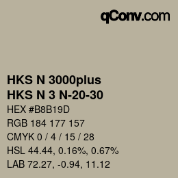 Código de color: HKS N 3000plus - HKS N 3 N-20-30 | qconv.com