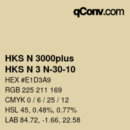 Código de color: HKS N 3000plus - HKS N 3 N-30-10 | qconv.com