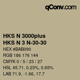 Código de color: HKS N 3000plus - HKS N 3 N-30-30 | qconv.com