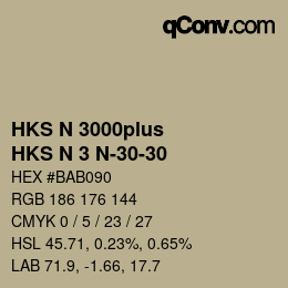 颜色代码: HKS N 3000plus - HKS N 3 N-30-30 | qconv.com