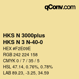 Farbcode: HKS N 3000plus - HKS N 3 N-40-0 | qconv.com