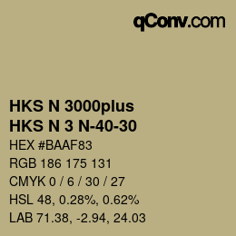 颜色代码: HKS N 3000plus - HKS N 3 N-40-30 | qconv.com