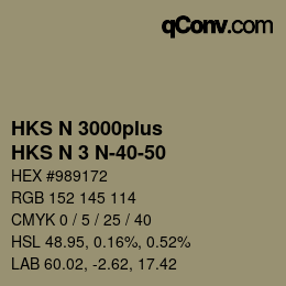 Código de color: HKS N 3000plus - HKS N 3 N-40-50 | qconv.com