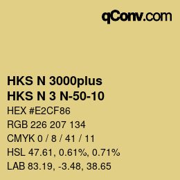 Farbcode: HKS N 3000plus - HKS N 3 N-50-10 | qconv.com