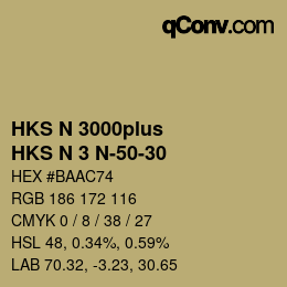 颜色代码: HKS N 3000plus - HKS N 3 N-50-30 | qconv.com