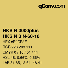 颜色代码: HKS N 3000plus - HKS N 3 N-60-10 | qconv.com