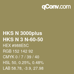 Farbcode: HKS N 3000plus - HKS N 3 N-60-50 | qconv.com