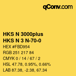 Code couleur: HKS N 3000plus - HKS N 3 N-70-0 | qconv.com